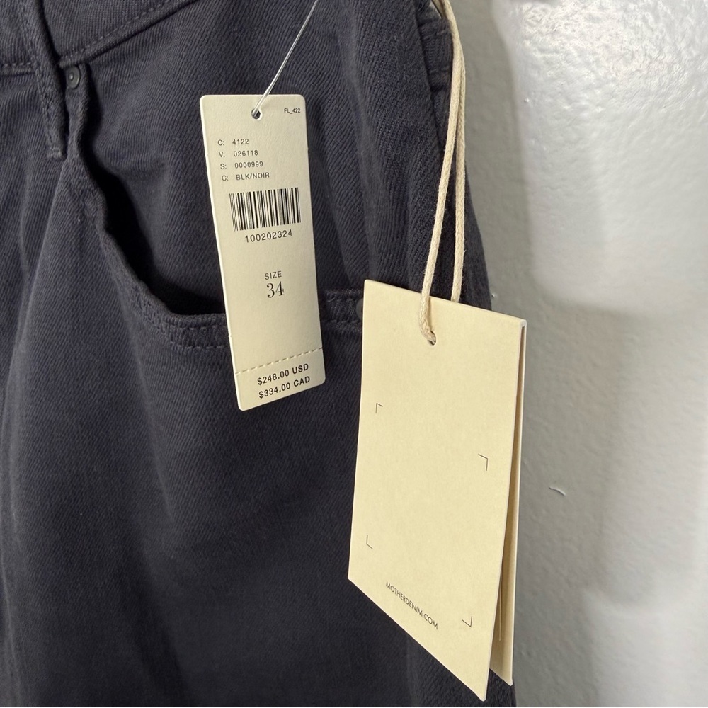 MOTHER NWT The Half Pipe Flood Black Barrel Jeans - Picture 6 of 11